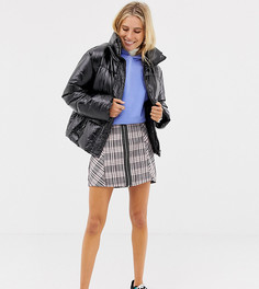 Мини-юбка в клетку на молнии Stradivarius - Розовый
