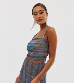 Кроп-топ в полоску металлик Miss Selfridge - Мульти