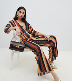 Плиссированные брюки в полоску River Island - Мульти