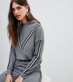Худи серого цвета с отделкой лентой River Island - Черный