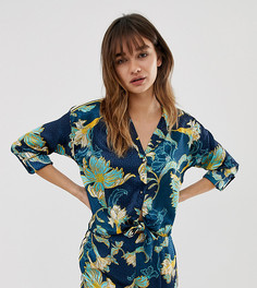 Синяя пижамная рубашка с принтом River Island - Синий