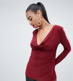 Бордовый топ со свободным воротом Boohoo - Фиолетовый