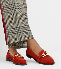 Красные кожаные лоферы с цепочками River Island - Коричневый