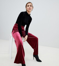 Красные бархатные брюки Monki - Красный
