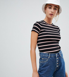 Футболка в рубчик с полосками Pull&Bear - Черный
