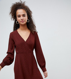 Чайное платье в мелкий горошек Bershka - Коричневый