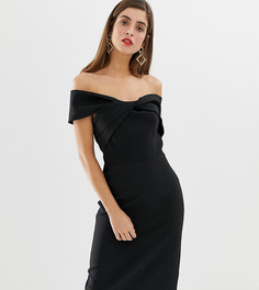 Черное облегающее платье с открытыми плечами River Island - Черный