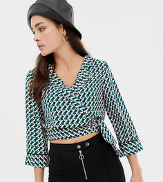 Топ с запахом и геометрическим принтом Bershka - Мульти