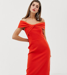 Красное облегающее платье с открытыми плечами River Island - Красный