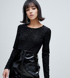 Черный лонгслив с выжженным узором River Island - Черный