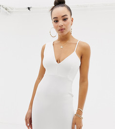 Белое облегающее платье мини с глубоким вырезом Missguided - Белый