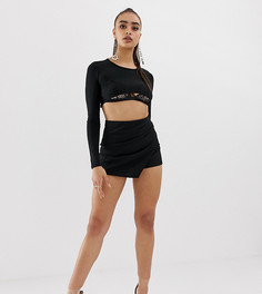 Черная юбка-шорты с запахом Missguided - Черный