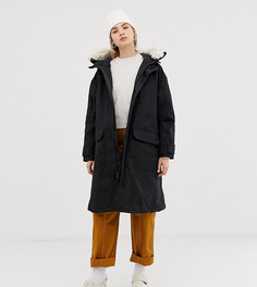 Oversize-парка с отделкой из искусственного меха на капюшоне Weekday - Черный