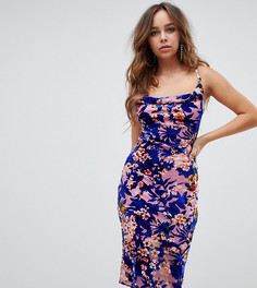 Разноцветное бархатное платье миди Missguided - Мульти