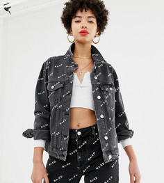 Черная джинсовая куртка с логотипом из комплекта Na-kd - Черный