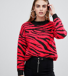 Красный джемпер с зебровым рисунком Bershka - Черный