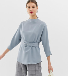 Голубая блузка с ремнем River Island - Серый