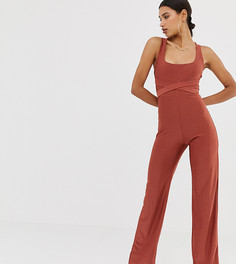 Комбинезон рыжего цвета с перекрестными бретелями на спине Missguided - Коричневый