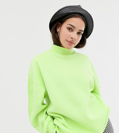 Oversize-свитер цвета лайма с высоким воротом Bershka - Желтый