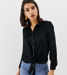 Черная жаккардовая рубашка с завязкой River Island - Розовый