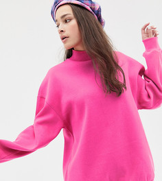Розовый оversize-свитшот с высоким воротником Bershka - Розовый