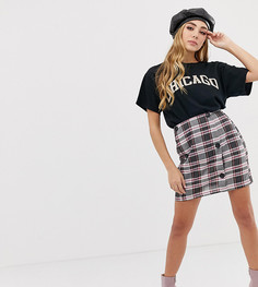 Мини-юбка в клетку с пуговицами PrettyLittleThing - Мульти