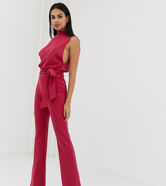 Комбинезон малинового цвета с высоким воротом и поясом PrettyLittleThing - Зеленый