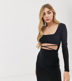 Черное облегающее платье мини с вырезом Missguided - Черный