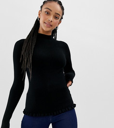 Черный лонгслив в рубчик Miss Selfridge - Черный