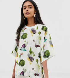 Белый топ с принтом Weekday - Мульти