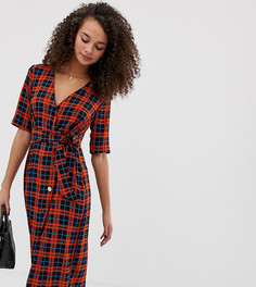 Платье в клетку с запахом Miss Selfridge - Мульти