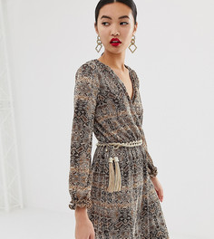 Платье с запахом и принтом под кожу змеи River Island - Мульти