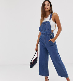 Синий джинсовый комбинезон с широкими штанинами Boohoo - Синий