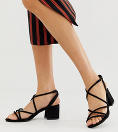 Черные босоножки на низком блочном каблуке New Look - Черный