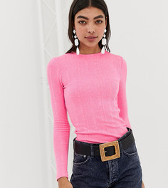 Ярко-розовый топ в рубчик New Look - Розовый