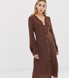 Платье миди в горох на пуговицах PrettyLittleThing - Мульти