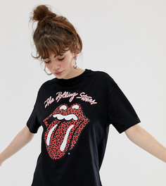 Черная футболка с принтом Rolling Stones Pull&Bear - Черный