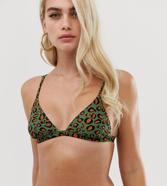Бикини-топ с треугольными чашечками и леопардовым принтом Boohoo - Мульти