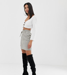 Белый вязаный топ с черепаховыми пуговицами PrettyLittleThing - Белый