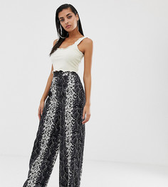 Широкие брюки с принтом под кожу змеи Boohoo - Мульти