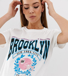 Белая футболка с принтом Missguided Brooklyn - Белый