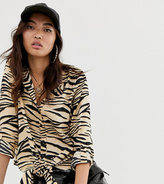 Рубашка с завязкой спереди и звериным принтом River Island - Мульти