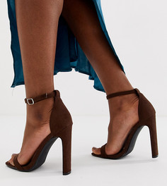 Легкие туфли шоколадного цвета на каблуке с квадратным носком Missguided illusion - Коричневый
