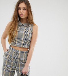 Блузка в клетку с воротником Miss Selfridge - Синий