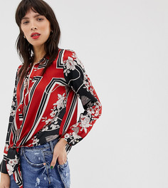 Рубашка с узлом и платочным принтом River Island - Красный