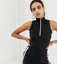 Черное боди без рукавов с контрастной молнией Missguided - Черный
