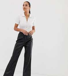 Брюки с широкими штанинами из искусственной кожи Missguided - Черный