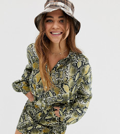Рубашка с принтом под змеиную кожу Pull&Bear - Мульти