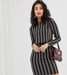 Облегающее платье в полоску River Island - Коричневый