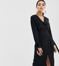 Черное платье с запахом River Island - Черный